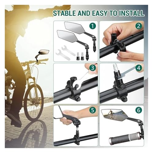 Espejo retrovisor para motocicleta antirreflejos para eliminar los puntos ciegos 3
