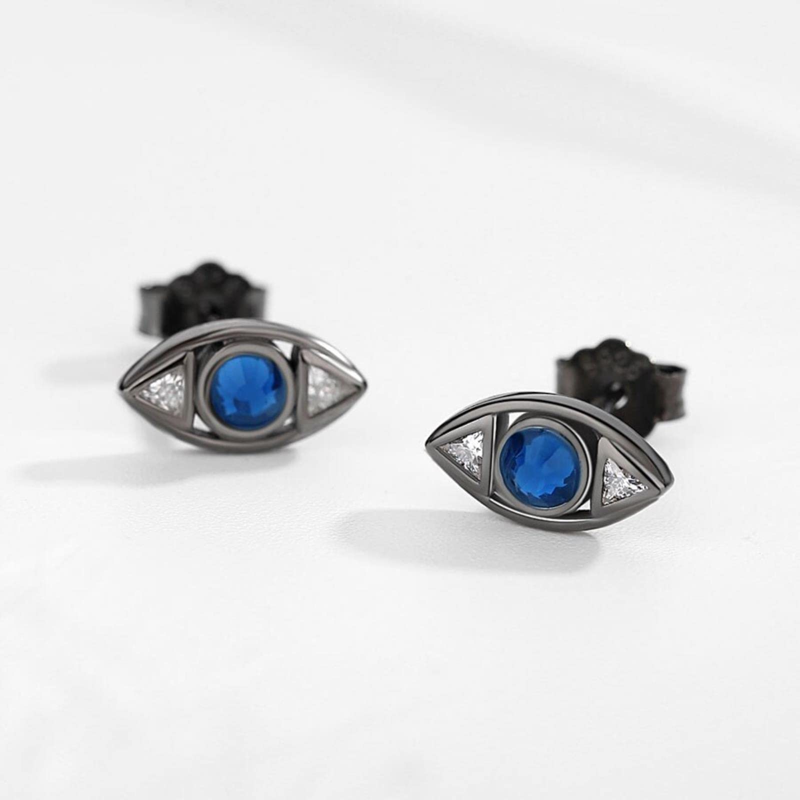 Pendientes vintage de plata ley 925 con forma ojo turco for mujer, estilo bohemio, círculo, pequeños