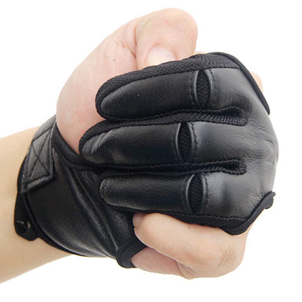 Bogenschießen Handschuh 3-Finger Leder - Verstellbarer Schutzhandschuh Für Bogenschützen