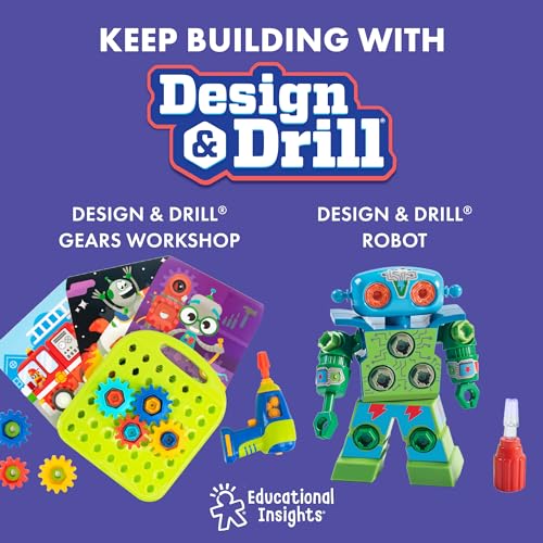 Educational Insights 4177 Design & Drill Robot Workshop - Take Apart Toy With Electric Toy Drill, Over 70 Pieces, Toddler Stem Toy thumb #5