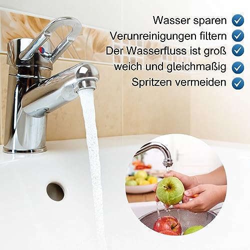 M18,5/M20/M22/M24/M28 Strahlregler Mischdüse Luftsprudler,4 Stück Wasserhahn Bubbler, wasserhähne Sieb Perlator Einsatz Perlatoren, Wasserhahn Aufsatz (M22 Außengewinde)