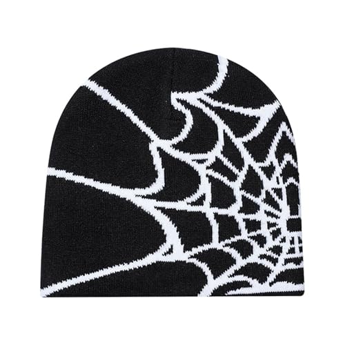 Lufdegim Spider Web Strickmütze - Y2K Trendy Slouchy Beanie für Damen und...