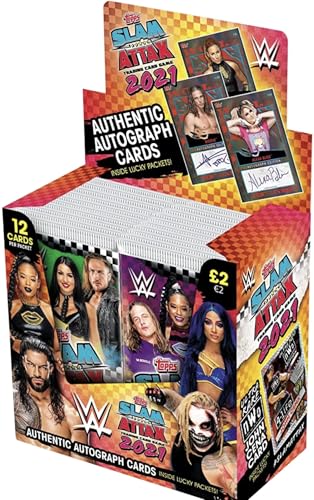 Topps WWE Slam Attax 2021 Trading Card Game Display Box (Full Box of 24 Packets)