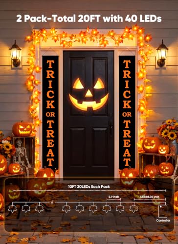 2 Pack Fall Garland with Lights Total 20Ft 40LED Fall Decor - image 3