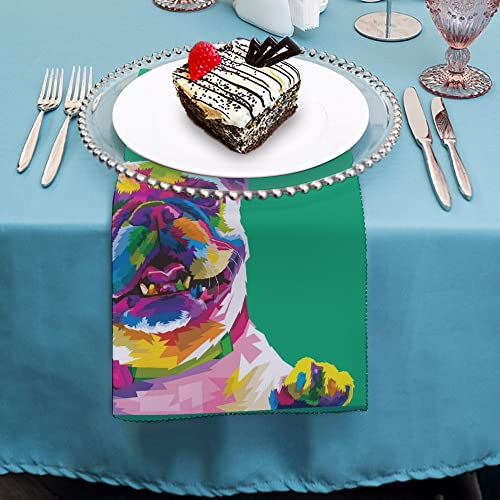 Xollar Set Of 2 Cloth Napkins Pop Art French Bulldog Washable Reusable Dinner Table Napkins Cloth For Party Wedding Decoration 18.7X18.7Inch #TOP3
