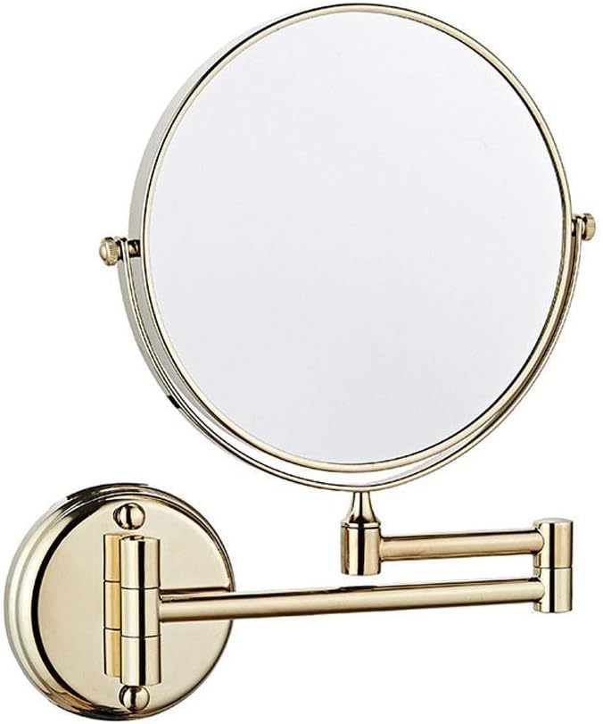 Makeup Mirror 8-inch Two-Sided Swivel Wall Mounted Mirror Extending Folding Bathroom Shaving Cosmetic Make Up Mirror- 3X/1X Magnification with Drilling(#5)