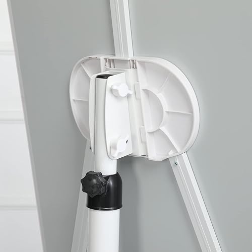 Miniatura 5 de Pizarra blanca móvil de cristal, pizarra blanca magnética sobre ruedas, tablero de caballete de borrado en seco ajustable de 36 x 24 pulgadas con