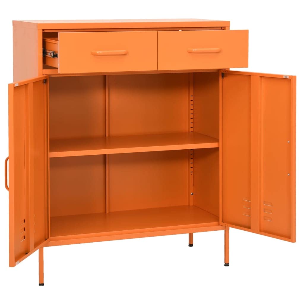 vidaXL Armadietto Arancione 80x35x101,5 cm in Acciaio