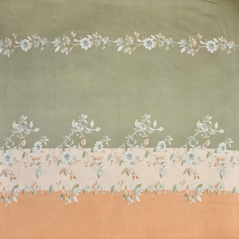 Image of Florida Polycotton Bedsheet (Rose OliveGreen, Super King)