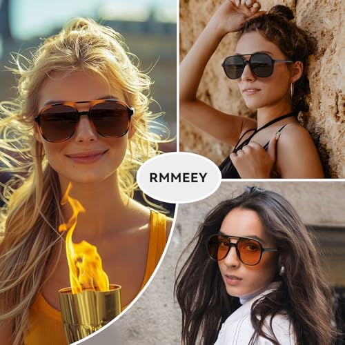 Retro Square Aviator Sunglasses for Womens Mens Vintage 70s Double Bridge Sun Glasses2