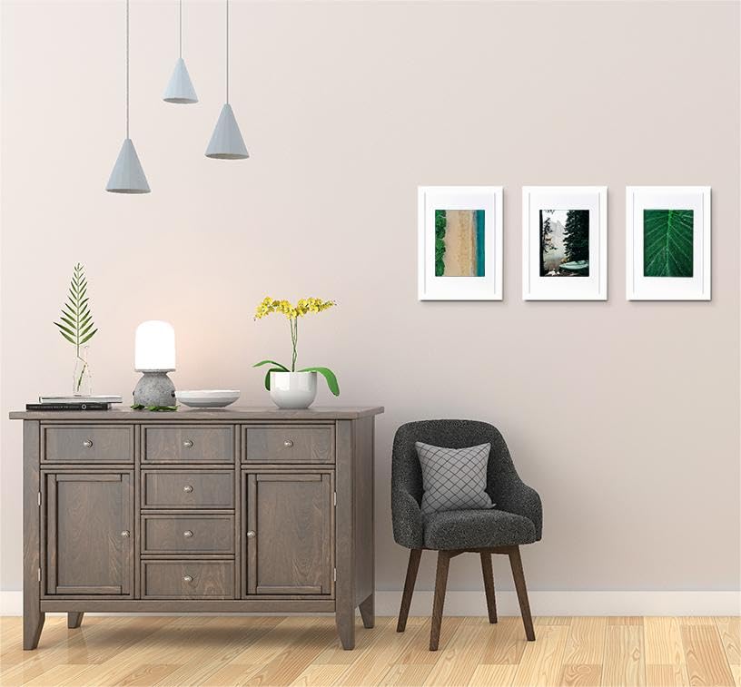 White Wooden Picture Frame A4 with White Mount,Set of 3,A4 Frame,A4