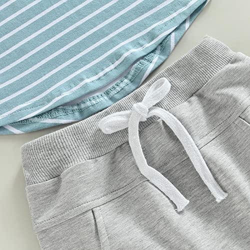 Mubineo Baby Boy Summer Clothes Infant T Shirt Shorts Outfits Short Sleeve Tee Tops Outfit Set (Jg Blue Grey, 3 Years) #TOP6