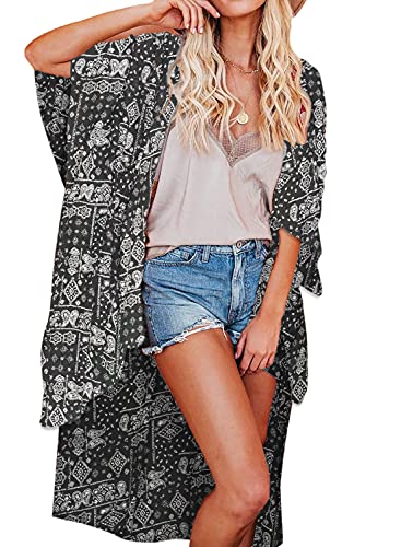 Image of Jayscreate Women's Breezy Summer Boho Kimonos Sheer Beach Cardigan Cover Up