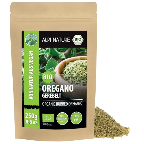Alpi Nature Oregano getrocknet BIO 250g, Oregano gerebelt, bio Gewürze zum Kochen, Pasta, Pizza...