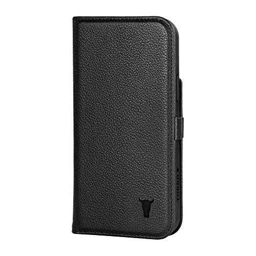 🔥 Hot Deals TORRO Cell Phone Case Compatible with iPhone 12 Pro Max - Quality, Genuine Leather Cover with Card Slots and Horizontal Viewing Stand [Durable Frame] (Black)