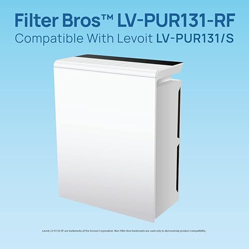 Miniatura 5 de Filter Bros LV-PUR131-RF HEPA + Juego de filtros de repuesto de carbono compatible con LEVOIT PUR131