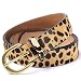 Leopard Print leather Belt Women's fashion Waist Belt Ladies Haircalf Belt Casual Waistband (L-(35''-39''))