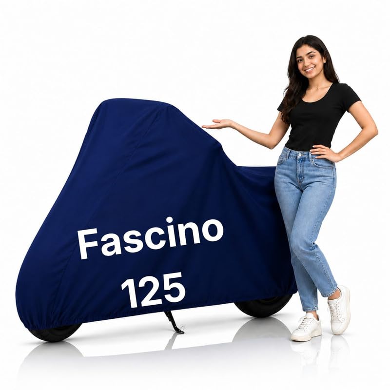 Image of Ultra-Protect Scooty Body Cover for Fascino 125 Cover| 100% Waterproof, Dustproof & Scratch Resistant | Heavy Duty Two Wheeler Covers with UV Protection, Heat Resistant | All Weather (Blue)