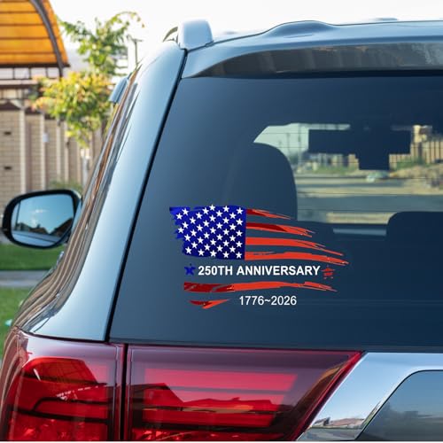EKUWU 2PCS 250th Anniversary USA Flag Stickers, Patriotic American Flag Car Vinyl Sticker,Fourth of July Independence Day Car Decal for Vehicle, SUV, Truck