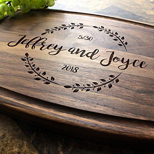 Straga Handmade Cutting Board Personalized Artistic Wreath Design 023