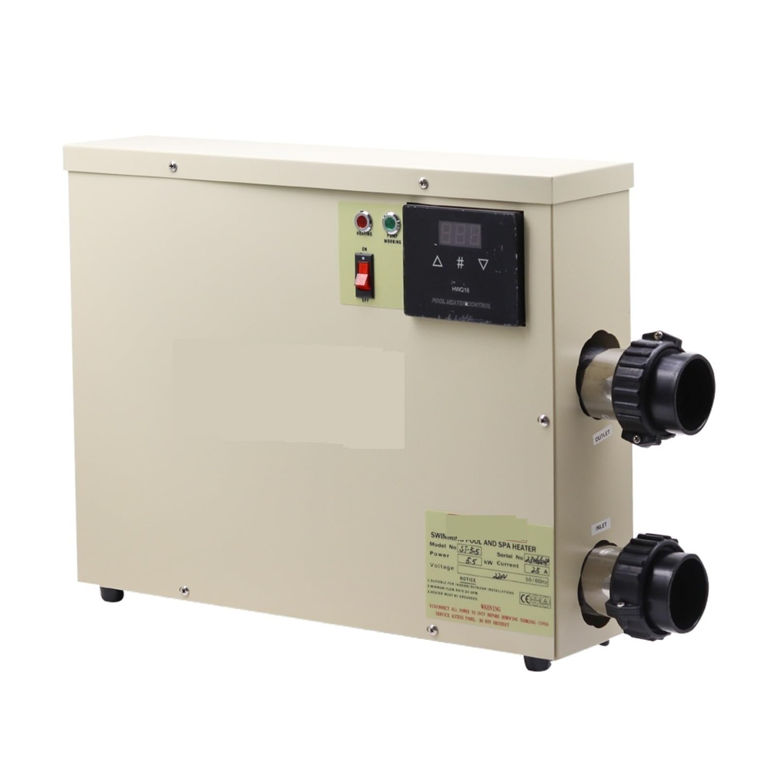 Scaldabagno da 15 kW for Piscina, Vasca da Bagno, termostato, Pompa di Calore elettrica ad Alta efficienza for vasche da Bagno, Mini Piscine, Spa Riscaldamento rapido ed efficiente(9KW 380)