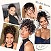BOGSEA Curly Messy Bun Hair Pieces Elastic Drawstring Curly Hair Buns for Short Thin Hair Synthetic Ponytail Extension hair bun for Women (Black to Auburn Brown)