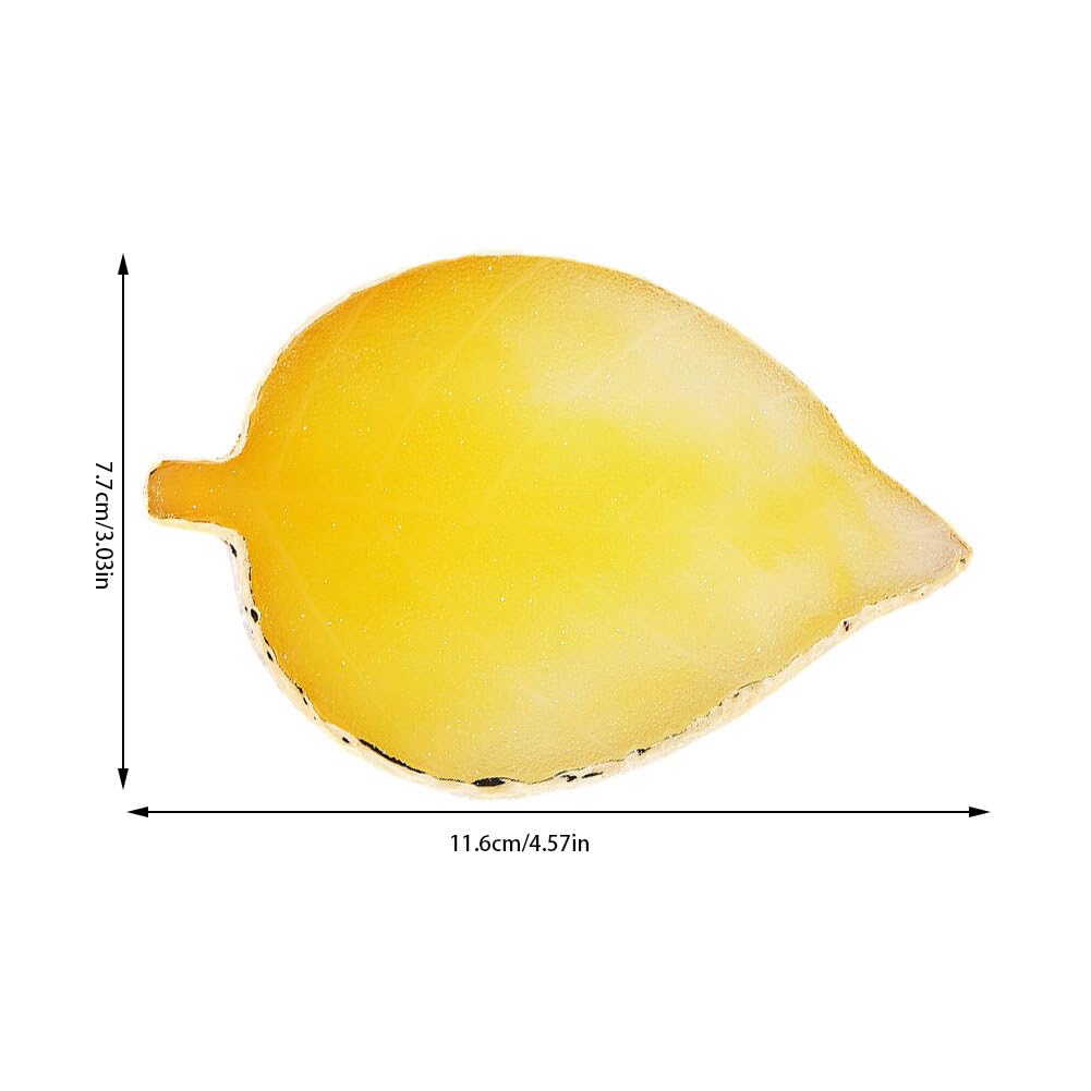 EUBUY Nail Art Palette,Resin Nail Art Palette,Nail Art Palette Gold Edge Nail Holder Resin Agate Ornaments Nail Gel Color Makeup Display Board Mixed Color Pallet, Medium, Starry Sky Yellow