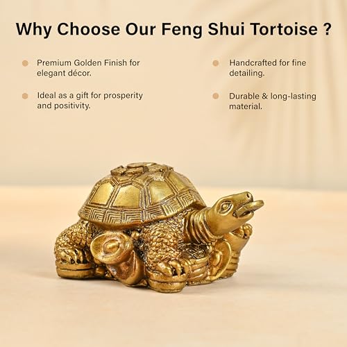 Image of ZAICUS Feng Shui Tortoise for Home Decor | Turtle on Coins for Good Luck | Vastu & Prosperity Ideal Showpiece & Diwali Gift for Housewarming, Office Desk & Decoration