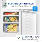 Bomann® Kühlschrank mit Gefrierfach 143cm hoch | Kühl Gefrierkombination 175L mit 3 Ablagen & 3 Schubladen | Türanschlag wechselbar | leise Kühlgefrierkombi 39db | Kühlschrank KG 322.1 weiß – Bild 5