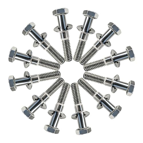 MJNAUY Corrosion-Resistant 18-8 Stainless Steel Intake Manifold Bolt Set (12 Bolts+12 Flat washers) Suitable for Small Ford SBF Engine 260 289 302 5.0L | Compliant with ASME/ANSI Standards