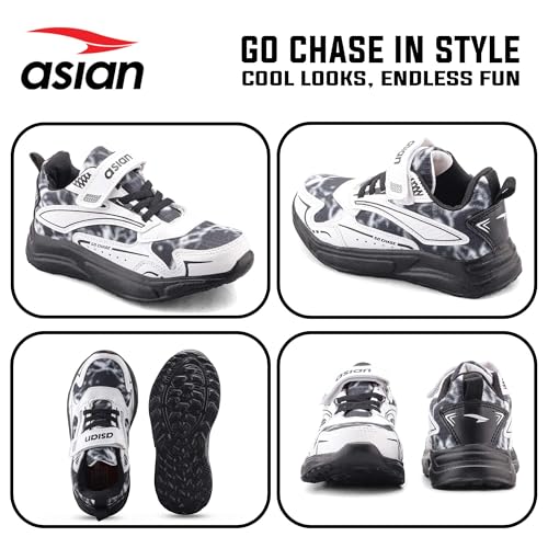 Image of ASIAN Boomer-05 Kids Sports Shoes with Velcro Strap | Lightweight Comfortable Stylish Shoes for Boys & Girls | Durable Grip Sole Casual Running Shoes