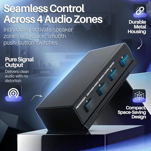 Conmutador de altavoces estéreo TNP de 4 canales para audio doméstico de alta potencia 5