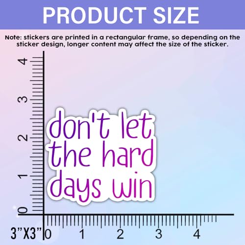 Image of SODAVA (3Pcs) Don't Let The Hard Days Win Sticker Inspirational Quote Stickers Motivation Positive Quote Stickers Gift Decoration for Hard Hat Laptop Stickers