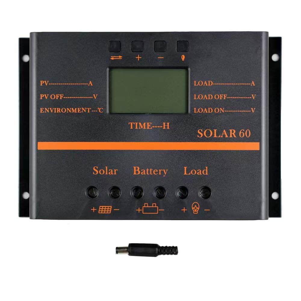 Regolatore di carica solare 80A, Regolatore di carica batteria Auto 960W / 1920W 12V / 24V con display LCD Caricatore di alimentazione mobile 5 V USB Dissipatore di calore potenziato (80A)
