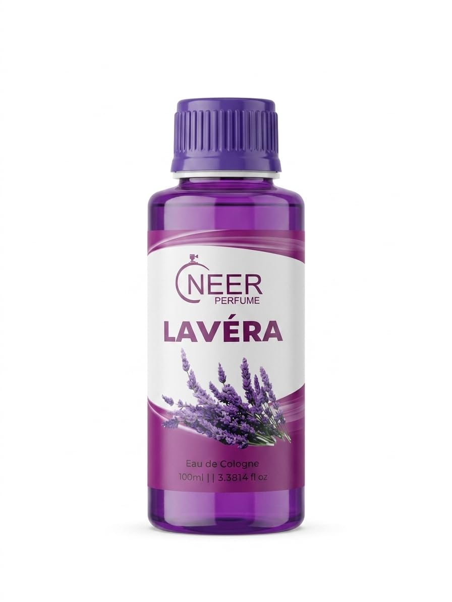 Neer Lavéra Eau de Cologne Lavender Fragrance 100ml | Unisex Fragrance, Multipurpose Use, Calming Lavender Scent, Bath & Home Use, 3.38 fl oz-image-0