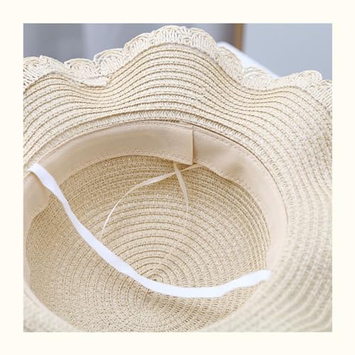 Kids Sun Hat Girls Lace Straw Hat Bucket Cap with Mini Cross Body Straw Bag Summer Beach Straw Hat Outdoor Travel4