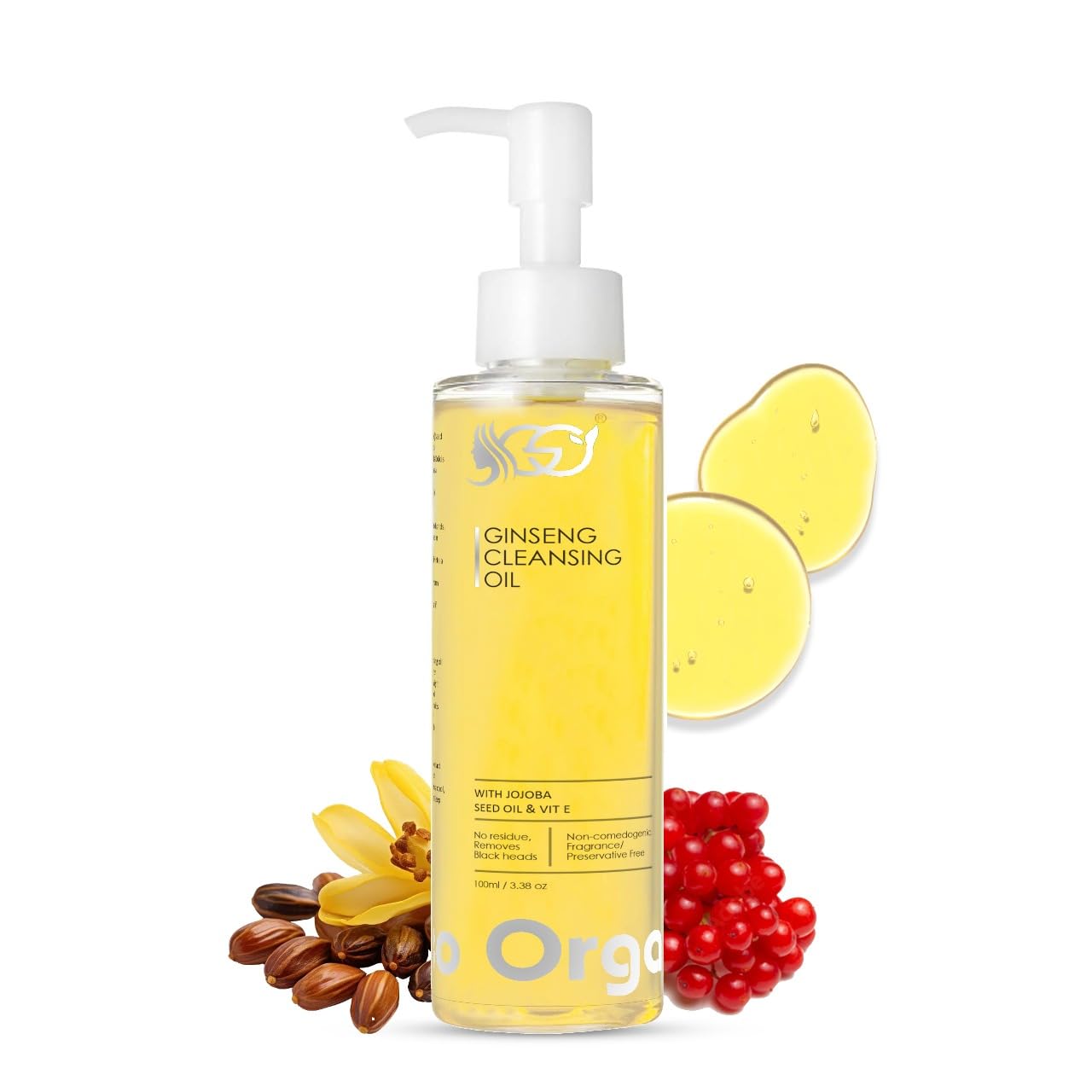 Geo Organix Ginseng Cleansing Oil with Ginseng Root Extract, Jojoba Oil, Vitamin E | Makeup Remover, For Lips, Eyes and Face & Face Cleanser for All Skin Types | Brighten the Skin | Soft and Glowing Skin | Non-Comedogenic, Preservative Free (100gm) Pack of 2, 200ml-image-22