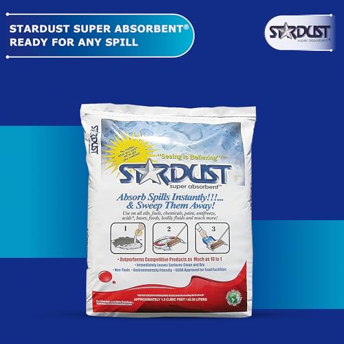 Image of STARDUST Super Absorbent 1.5 Cu.Ft. Bag - Stardust Powder, Floor Dry Absorbent, Absorbent Powder, Bags for Spill Cleanup, Oil Dry Absorbent, Spill Absorber Cleaning Solution