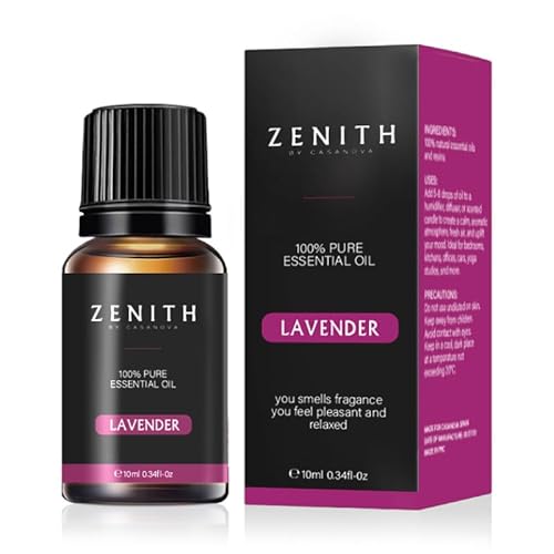ZENITH® - Aceite Esencial De Lavanda 10ml Para Humidificador Aromaterapia Natural Aromas Bio Difusor Ambientador Perfumes Hogar Aceites Esenciales Puros Incienso Velas Esencias (10ml, Lavanda)