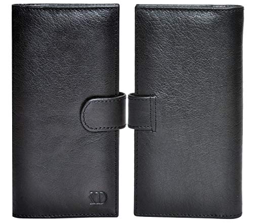 Checkbook Cover with Pen Holder - Leather RFID Secure Case for Men and Women