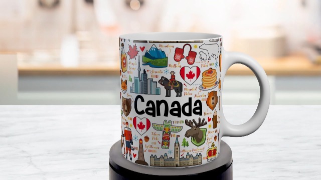 Amazon.com: Lotacy Canada Symbols Colorful Coffee Mug With Heart In Flag, Canada  Canadian Ceramic Mug 11 oz Coffee Mug, Canada Souvenir and Gifts. : Home &  Kitchen