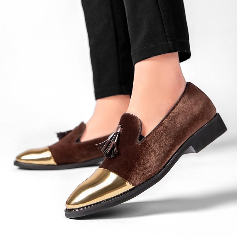 Men's Slip-On Oxford Dress Shoes, Classic Business Formal Shoes with Tassel, Luxury Wedding Office Shoes for Men, Fashion Elegant Design2