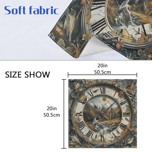 Servilletas de Tela Vintage Clock 20 pulgadas Pack de 4 miniatura 7