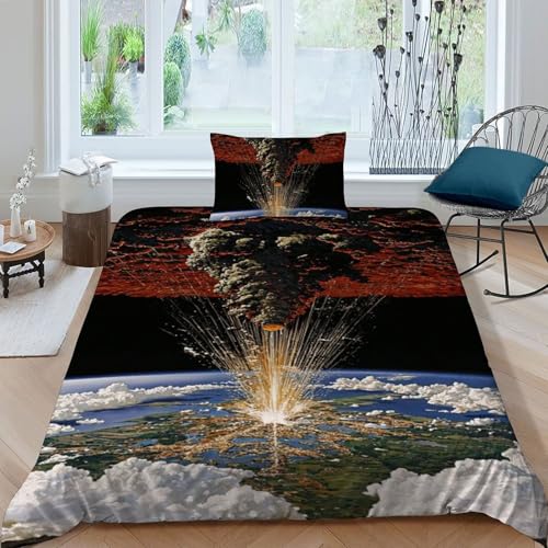 Housse de couette microfibre explosion 3D 135x200 lit single - 3