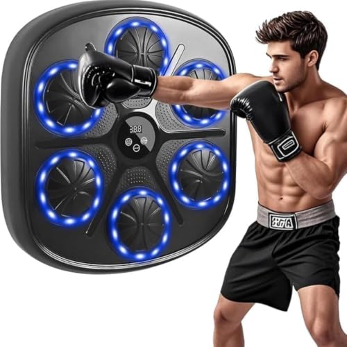 Image of 2026 Intelligent Music Boxing Machine for Adults,Black Music Workout Machine with Smart Display Screen Punching Machine, Electronic Boxing Trainer with Boxing Gloves, for Home Indoor and Gym Exercise