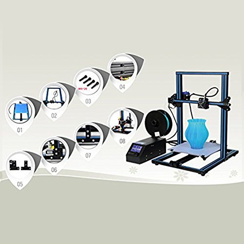 HICTOP Creality Open Source CR-10 3D Printer All Metal Frame 12x12x15.5 Inch Build Volume and Heated Bed Includes Glass Bed