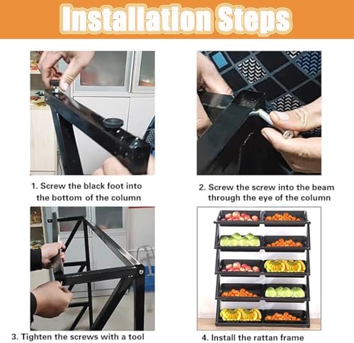 Store Display Rack Wall Mounted Storage Rack Supermarket Convenience Store,Commercial Supermarket Vegetable Storage Rack, 4/5 Tier Fruit & Veg Display Shelf, Snack Stand with 8/10 Baskets, G
