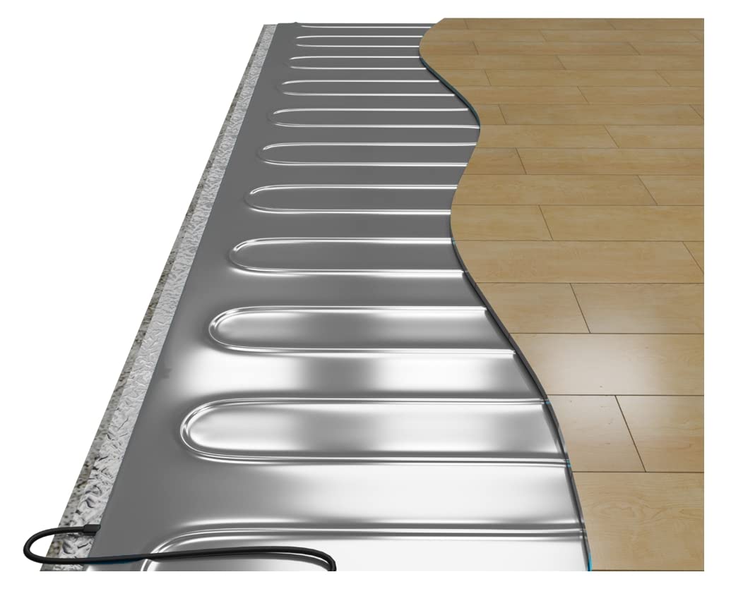 Elektrische Fußbodenheizung HoWaTech ALU für Laminat Parkett Vinyl Komplett Set TWIN Heizmatte 150 W/m², Heizfläche:8.00m²