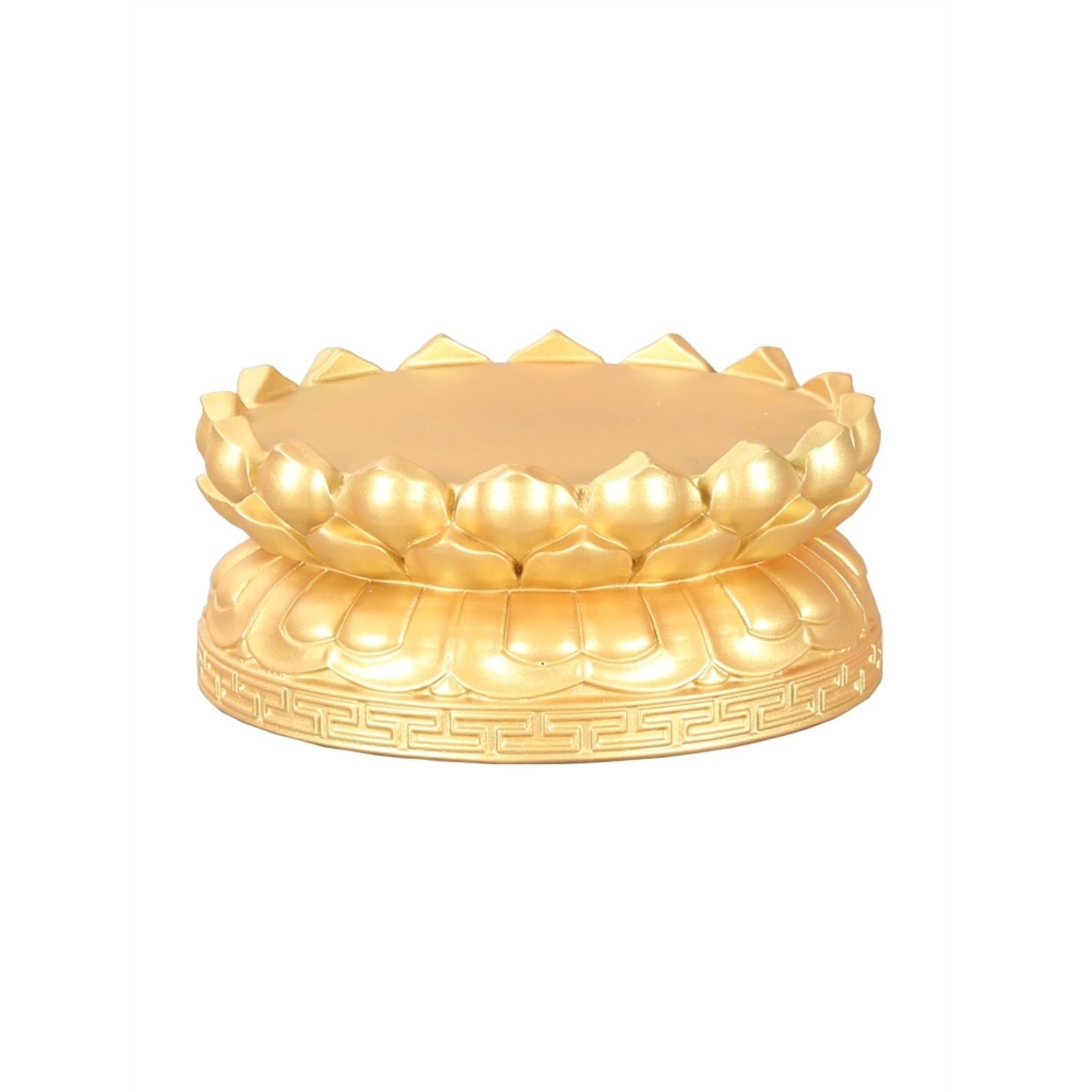 ZZlei2yu-12 buddhist altar shelf Whole Wood Round Gilt Lotus Pedestal