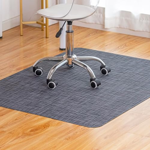 Image of Baroyal Office Chair Mat for Hardwood Floor Under Desk Computer Rolling Chair Mat for Wood /Tile Floor Non-Slip Heavy Duty Desk Rug PVC Plastic Hard Floor Protector 48 inch x 60 inch (Cool Grey)